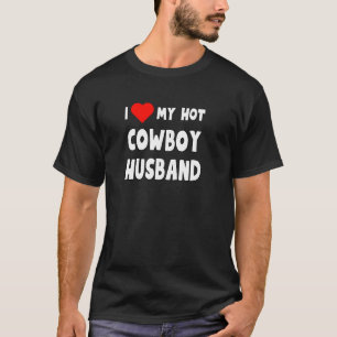 Ik hou van mijn hete cowboy-man - grappig cadeau v t-shirt