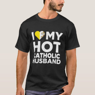 Ik hou van mijn hete katholieke man Vaticaanstad T-shirt