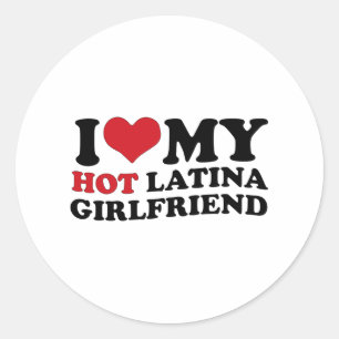 Ik hou van mijn hete latina Vriendin gf hart Ronde Sticker