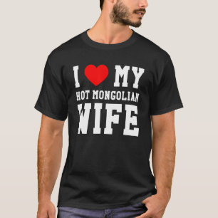 Ik hou van mijn hete Mongoolse vrouw Red Heart T-shirt