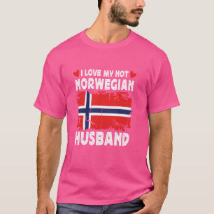 Ik hou van mijn hete Noorse echtgenoot echtgenoten T-shirt