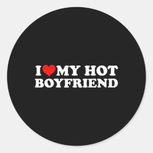 Ik hou van mijn hete vriend als ik mijn hete vrien ronde sticker