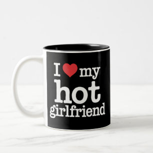 Ik hou van mijn hete vriendin Valentijnsdag Gf Cad Tweekleurige Koffiemok