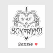 Ik hou van mijn hete vriendje Halloween Skeleton F Sticker (Vel)