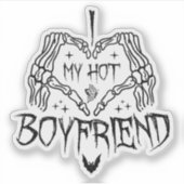 Ik hou van mijn hete vriendje Halloween Skeleton F Sticker (Voorkant)