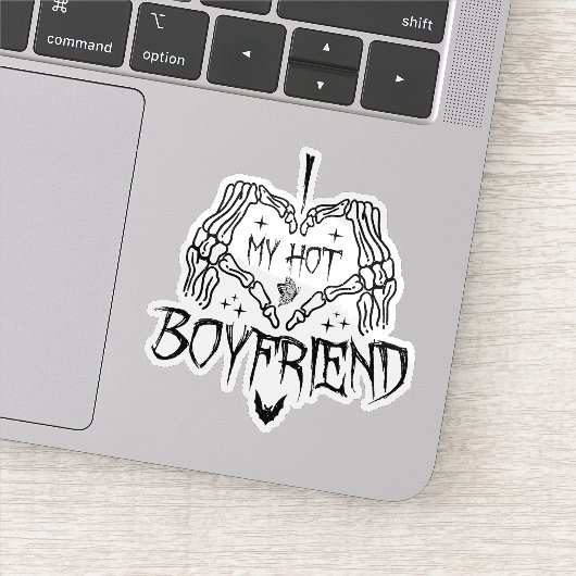 Ik hou van mijn hete vriendje Halloween Skeleton F Sticker (Detail)