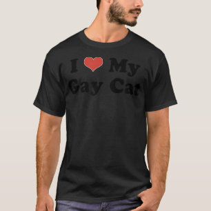 Ik hou van mijn homepatkat hart Funny LGBT Pet Pri T-shirt