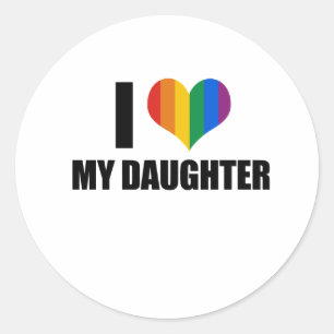 Ik hou van mijn homo dochter ronde sticker