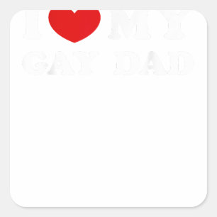 Ik hou van mijn homo vader, ik hart mijn homo vade vierkante sticker