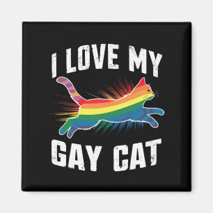 Ik hou van mijn homokat, leuke regenboog trots Lgb Magneet