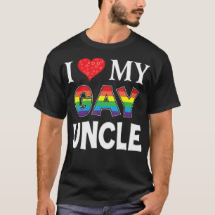 Ik hou van mijn homom LGBT Lesbian Rainbow T-Shirt