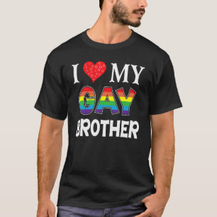 Ik hou van mijn homoseksuele broer Lgbt Lesbian Ra T-shirt