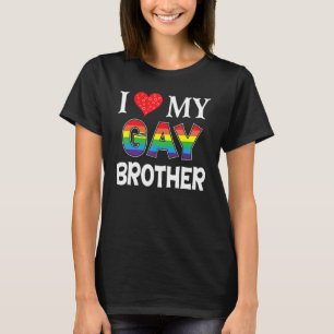 Ik hou van mijn homoseksuele broer Lgbt Lesbian Ra T-shirt