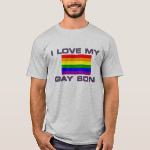 Ik hou van mijn homoseksuele zoon Rainbow vlag Pri T-shirt