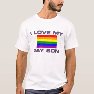 Ik hou van mijn homoseksuele zoon t-shirt