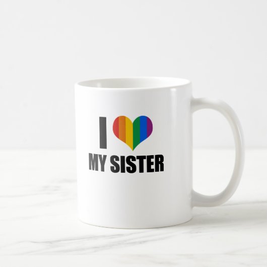 Ik hou van mijn homoseksuele zus koffiemok (Rechts)