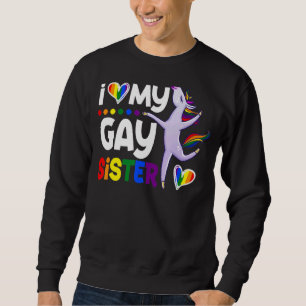 Ik hou van mijn homoseksuele zusje eenhoorn lgbt g trui