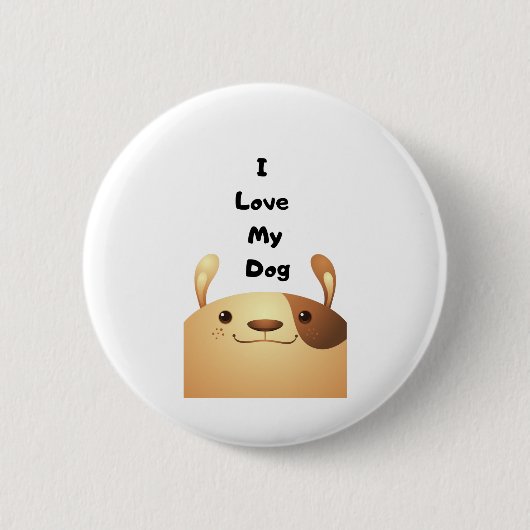 Ik hou van mijn hond - b ronde button 5,7 cm (Voorkant)