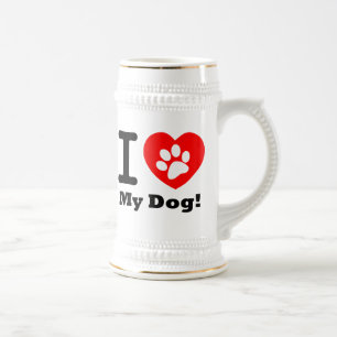 Ik hou van mijn hond bierpul