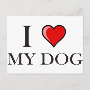 Ik hou van mijn hond briefkaart