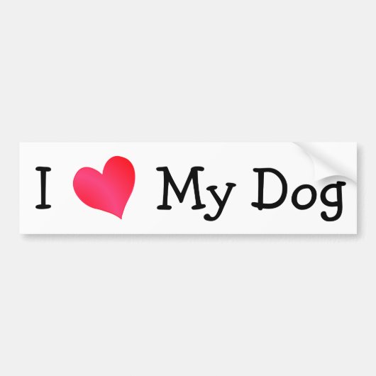 Ik hou van mijn hond bumpersticker (Voorkant)