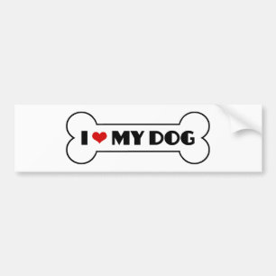 Ik hou van mijn hond bumpersticker