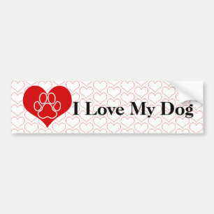 Ik hou van mijn hond bumpersticker