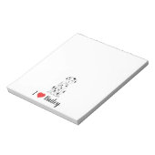 Ik hou van mijn hond Cute Personalized Whimsical Notitieblok (Gedraaid)
