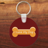 Ik hou van mijn hond | Dog Bone Sleutelhanger (Voorkant)