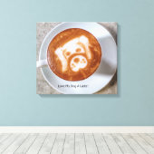 Ik hou van mijn hond een latte, gerasterd Canvas (Insitu (Houten vloer))