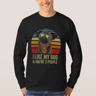 Ik hou van mijn hond en misschien 3 mensen Brusse T-shirt