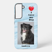 Ik hou van mijn hond foto en naam op Blue Marble