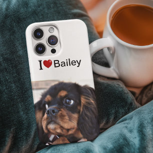Ik hou van mijn hond gepersonaliseerde foto iPhone 13 hoesje