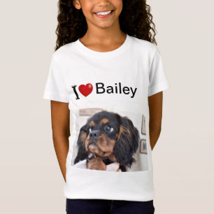 Ik hou van mijn hond, gepersonaliseerde foto t-shirt