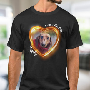 Ik hou van mijn hond huisdier gloeiende hart t-shirt