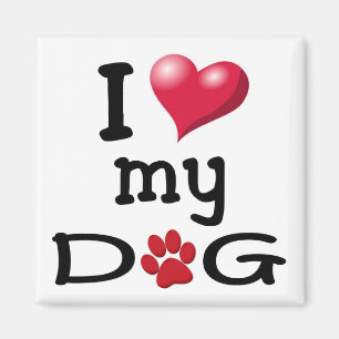 Ik hou van mijn hond magneet