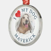 IK HOU VAN MIJN HOND Persoonlijke Furbaby Fotocade Metalen Ornament (Links)