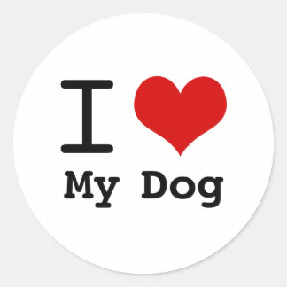 Ik hou van mijn hond ronde sticker