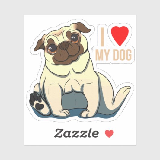 Ik hou van mijn hond sticker (Vel)