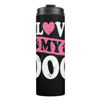 Ik hou van mijn hond T-shirt Thermosbeker