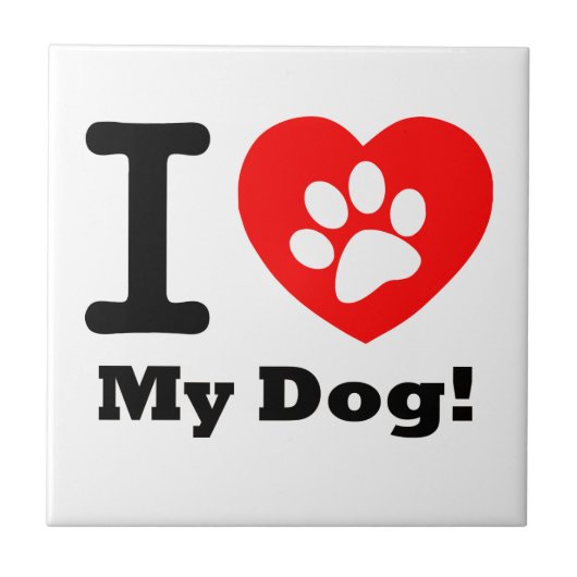 Ik hou van mijn hond tegeltje (Voorkant)