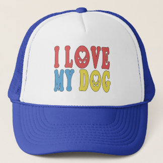 Ik hou van mijn hond trucker pet