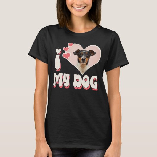 Ik hou van mijn hond, zwart t-shirt (Voorkant)