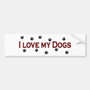 Ik hou van mijn honden bumpersticker