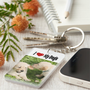Ik hou van mijn honden Foto Sleutelhanger