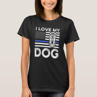 Ik hou van mijn honden politie hond K 9 T-shirt