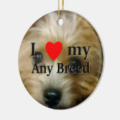 Ik hou van mijn hondenras keramisch ornament (Links)