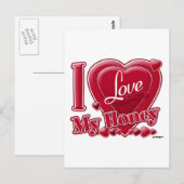 Ik hou van mijn honingrood - hart briefkaart (Voorkant / Achterkant)