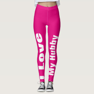 Ik hou van mijn Hubby Pink White Cute Girly Chic Leggings