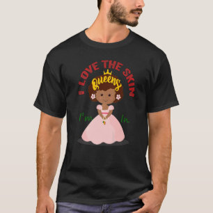 Ik hou van mijn huid in sterke zwarte Woman Afrika T-shirt